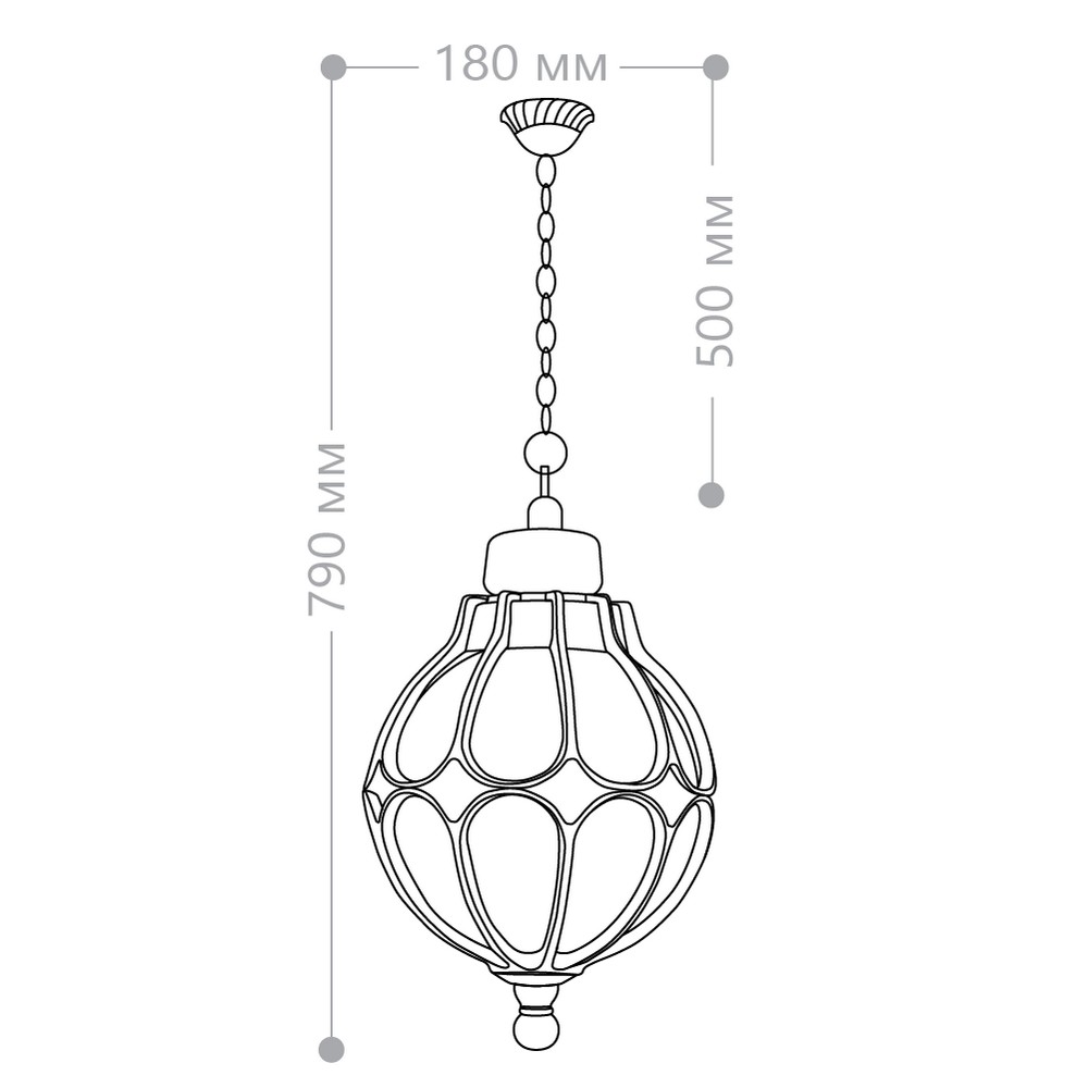 Уличные светильники на цепочке Светильник садово-парковый Feron PL3705  круглый на цепочке 60W 230V E27 черное золото 11369 
