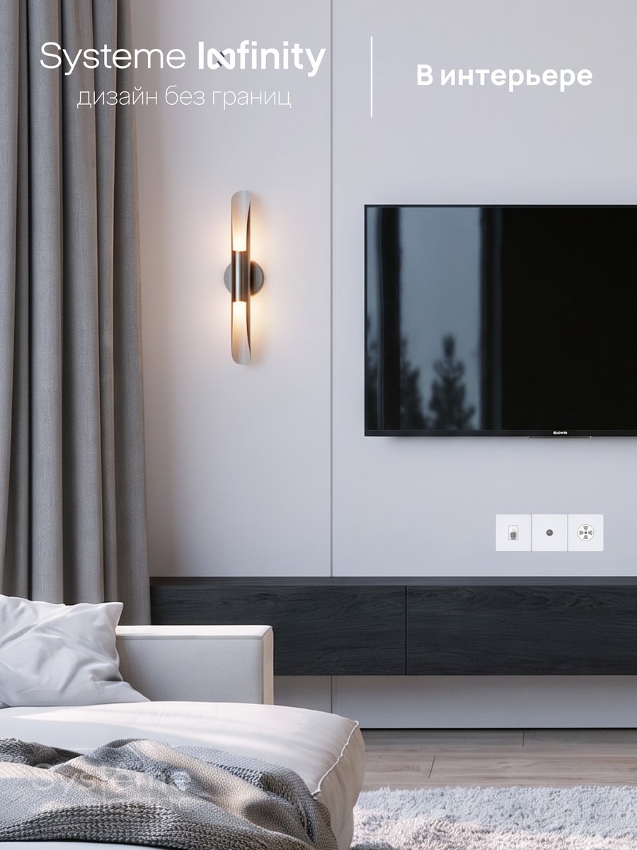 Розетка Systeme Electric Infinity Арктический лед телевизионная TV/FM/SAT 5-2400MГц FSE000198