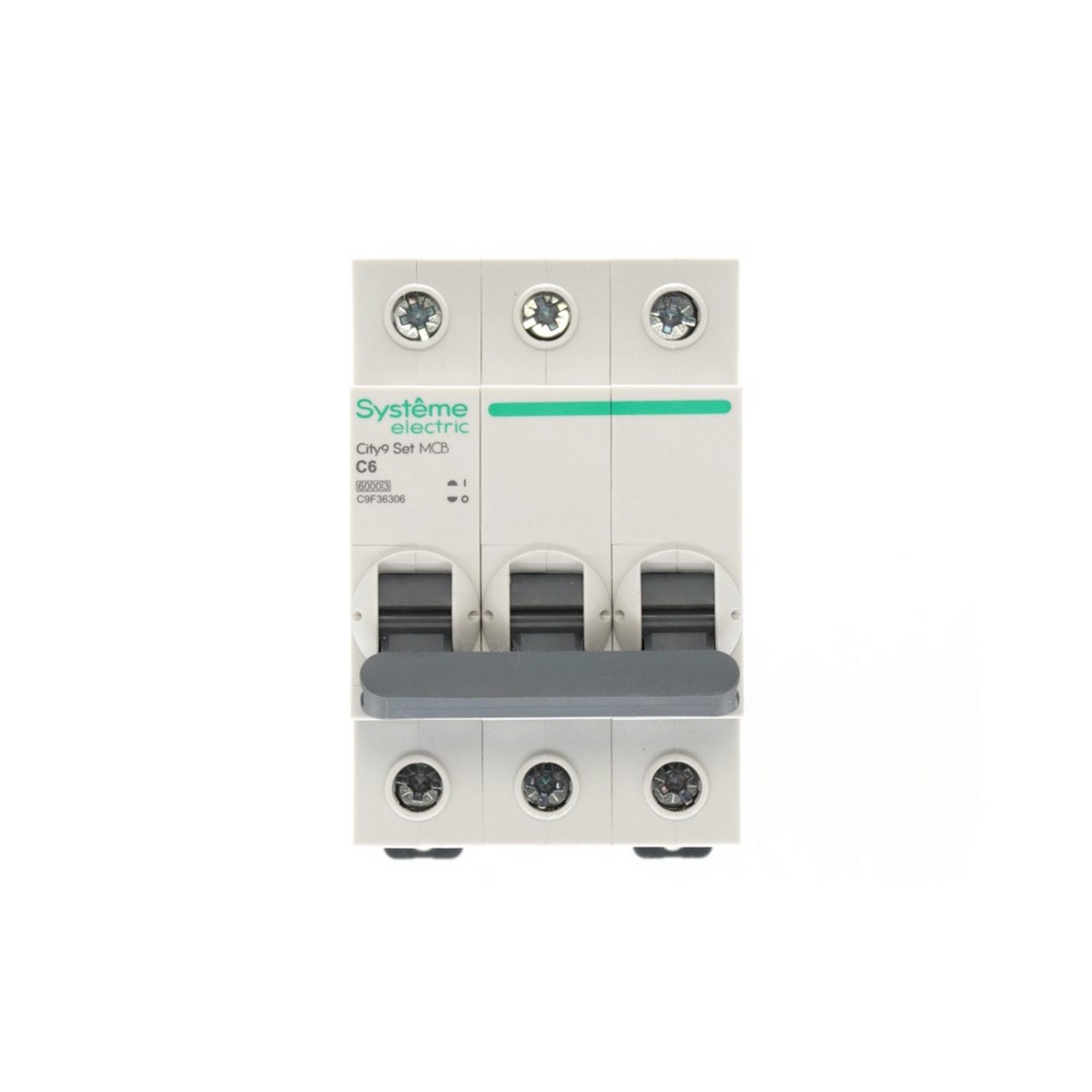 3 полюсные (трехполюсные) Автоматический выключатель Systeme Electric City9 Set (АВ) С 6А 3P 6kA C9F36306 