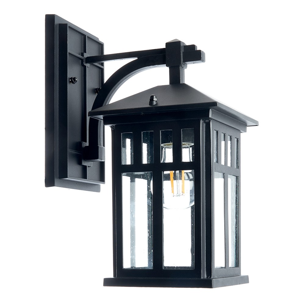 Уличные настенные светильники Светильник садово-парковый Feron PL671 на стену вниз 60W 230V E27 черный 11689 