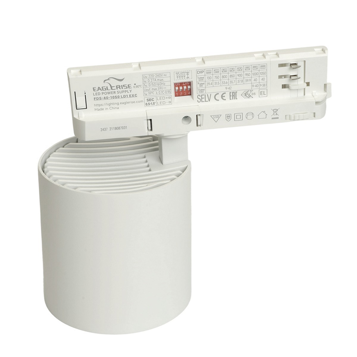Светодиодный светильник Feron TR Reflex трековый 40W 4000К, 36 градусов, белый, 3х фазный с функцией выбора мощности 52058