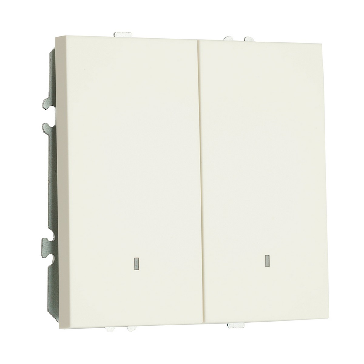 Выключатель 2-клавишный c индикатором STEKKER Эмили RSW10-5102-01 белый фарфор soft touch 49864