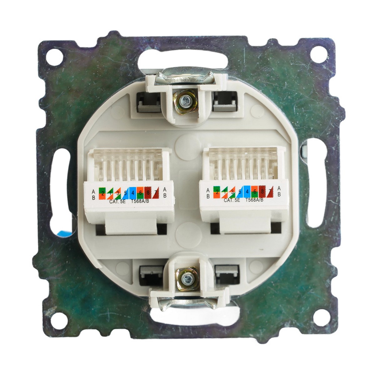 Розетка компьютерная 2-местная RJ-45 STEKKER GLS00-7109-06 Катрин графит 50008