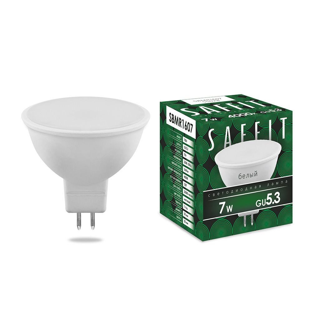 Лампа светодиодная SAFFIT SBMR1607 MR16 GU5.3 7W 4000K 55028