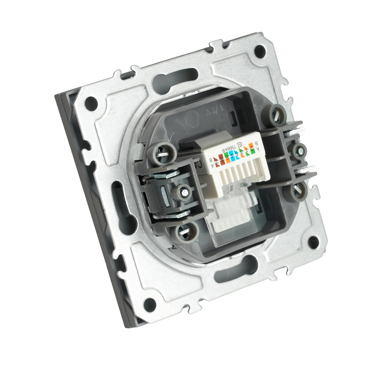 Розетка компьютерная 1-ая RJ-45 STEKKER Эмили RST00-5117-10 платиново-серый soft touch 49951