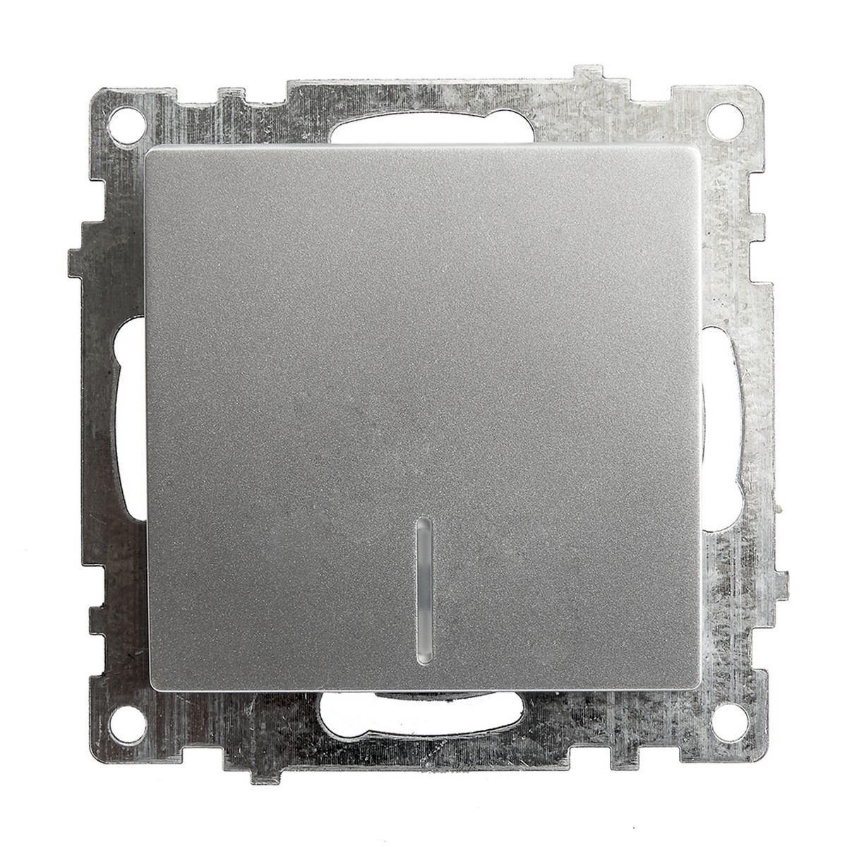 Катрин - Розетки и выключатели Stekker Выключатель 1-клавишный c индикатором STEKKER GLS10-7101-03 10А Катрин серебро 39577