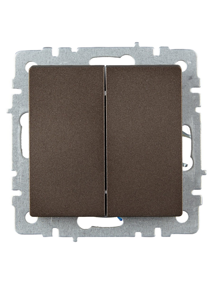 Выключатель IEK BRITE 2-клавишный проходной 10А ВС10-2-6-БрТБ темная бронза BR-V22-0-10-K45