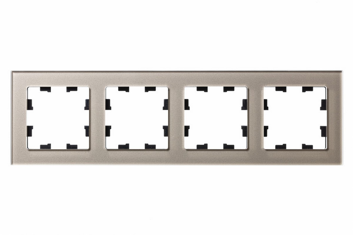 Рамка Systeme Electric AtlasDesign Nature Стекло шампань 4-ая ATN320504