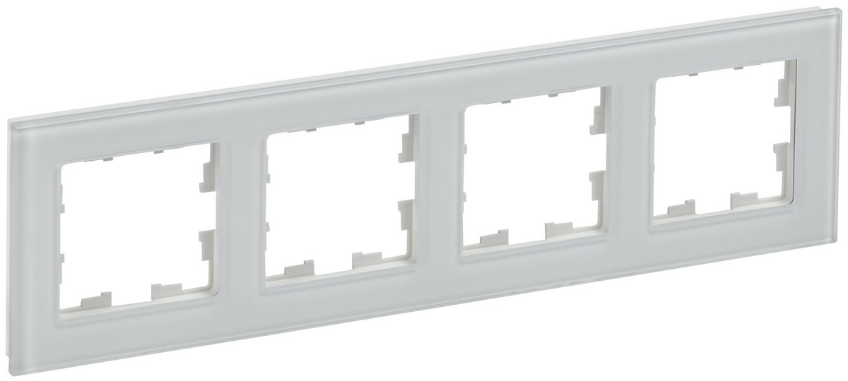Рамка IEK BRITE 4-местная РУ-4-2-БрБ стекло белый BR-M42-G-K01