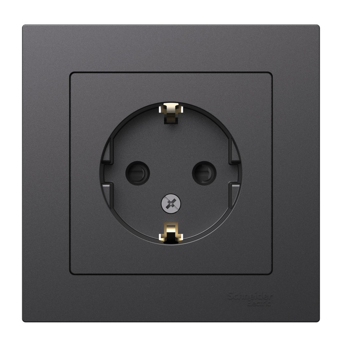 AtlasDesign Базальт Розетка Systeme Electric AtlasDesign Базальт с/з со шторками, в сборе ATN001444