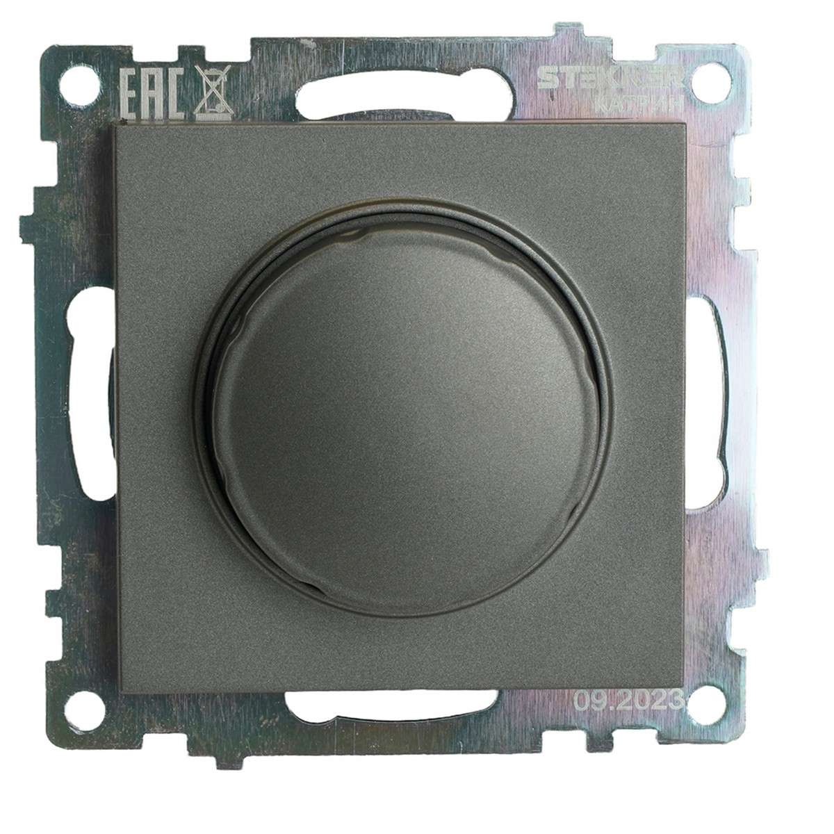 Выключатель диммирующий TRIAC STEKKER GLS10-7106-06 250V 500W Катрин графит  49413