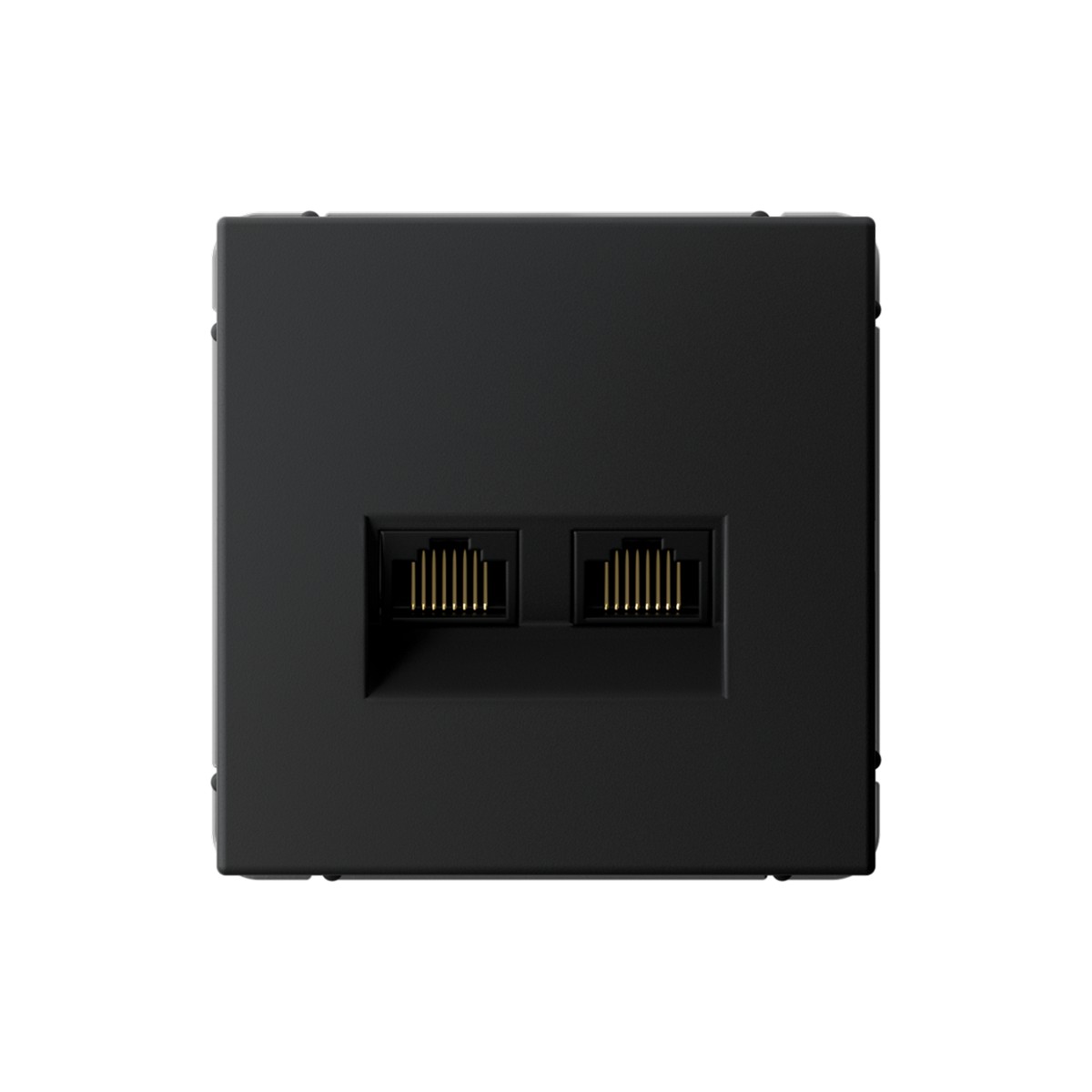 Розетка компьютерная Systeme Electric ArtGallery Карбон двойная RJ45+RJ45, кат. 5е,