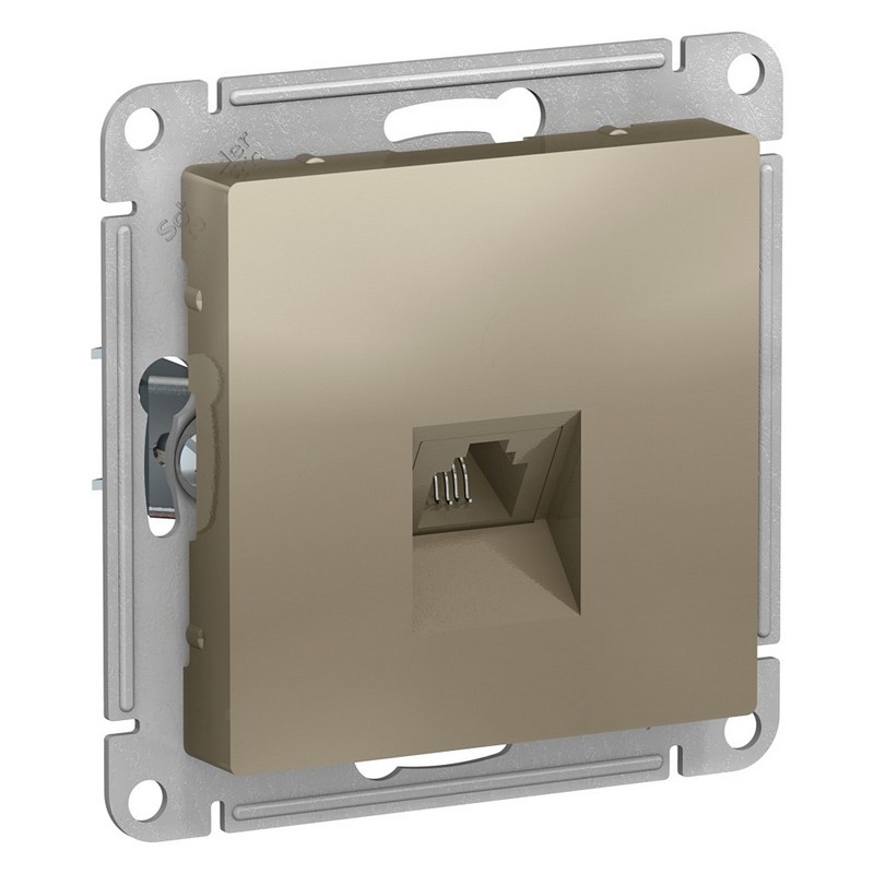 Розетка телефонная Systeme Electric AtlasDesign Шампань RJ11, ATN000581