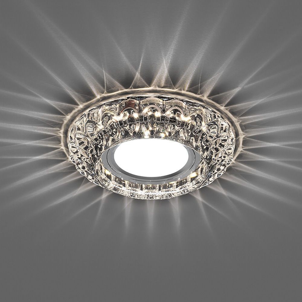 Светильник встраиваемый Feron CD987 с LED подсветкой MR16 прозрачный 32664