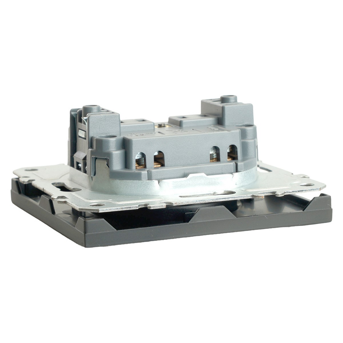 Розетка 1-ая с защитной шторкой б/з STEKKER Эмили RST16-5109-05 черный уголь soft touch 49850