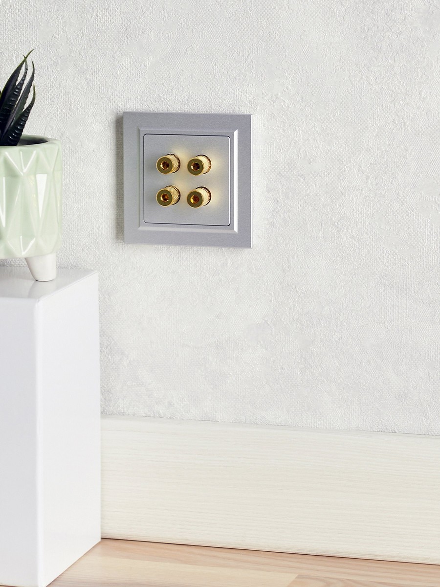 IEK Brite Алюминий Аудиорозетка IEK BRITE 4-местная РА10-БрА алюминий BR-S40-K47