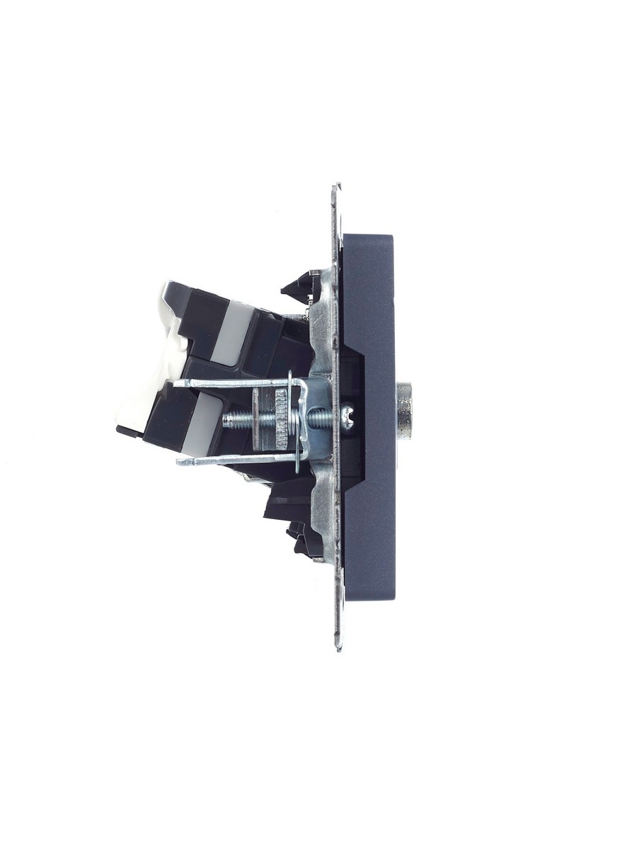 Розетка IEK BRITE двойная TV+RJ45 кат.5E РТВ/РК12-БрМ маренго BR-AK20-1-K35