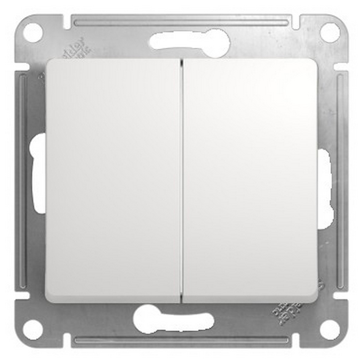 Переключатель Systeme Electric Glossa Белый 2-клавишный, сх.6 GSL000165