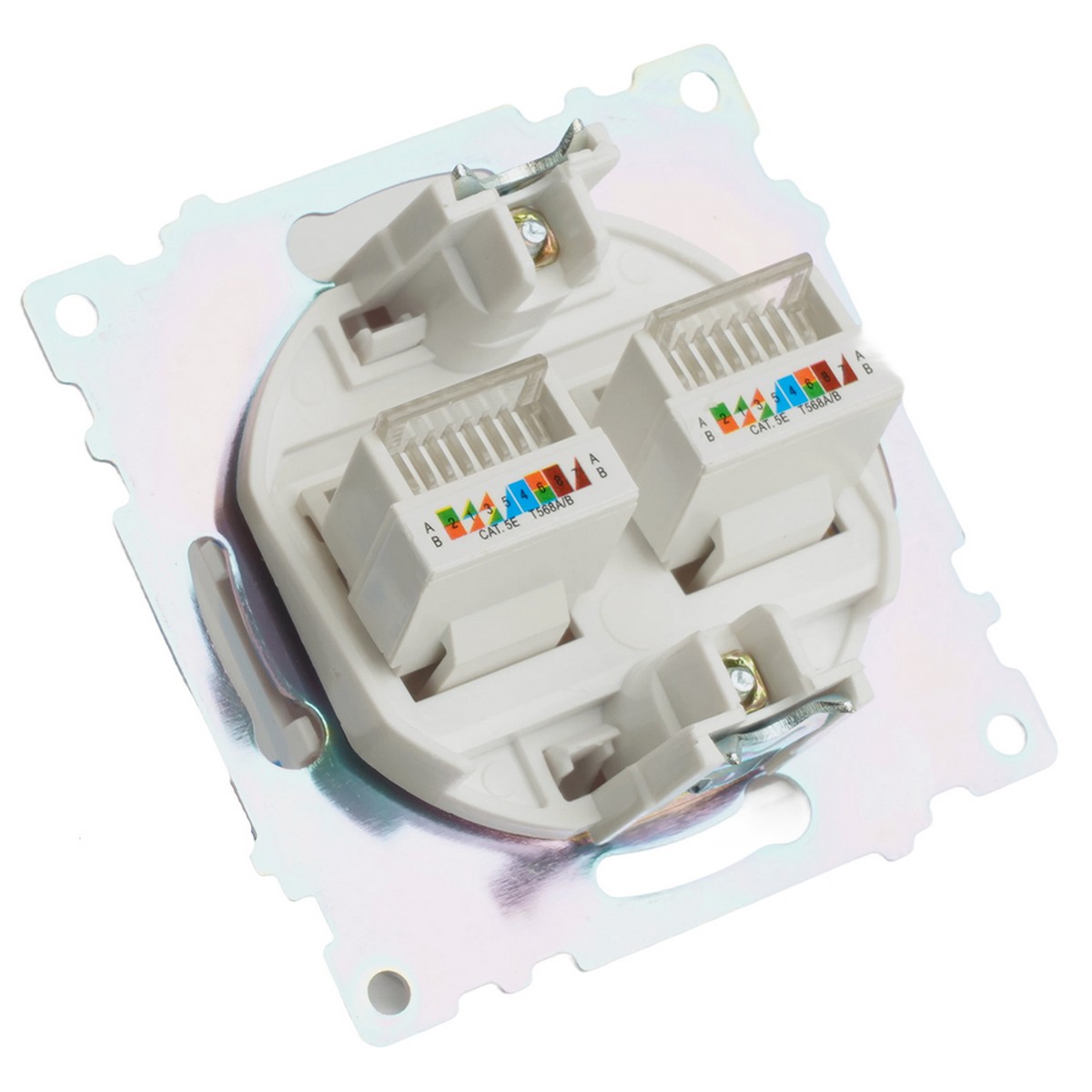 Розетка компьютерная 2-местная RJ-45 STEKKER GLS00-7109-01 Катрин белый 50003