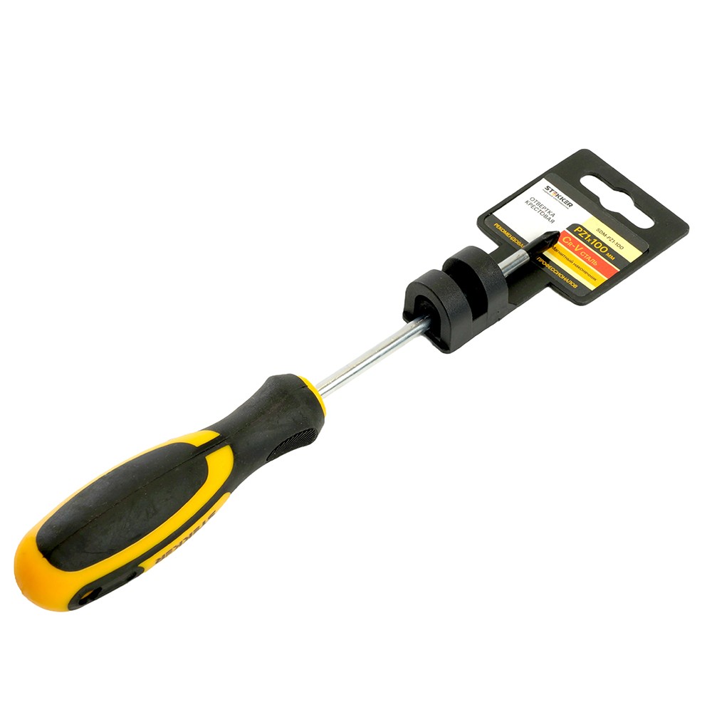 Отвертка крестовая STEKKER Pz 1 х 100 мм, Cr-V, SDM-PZ1-100 49615 фото