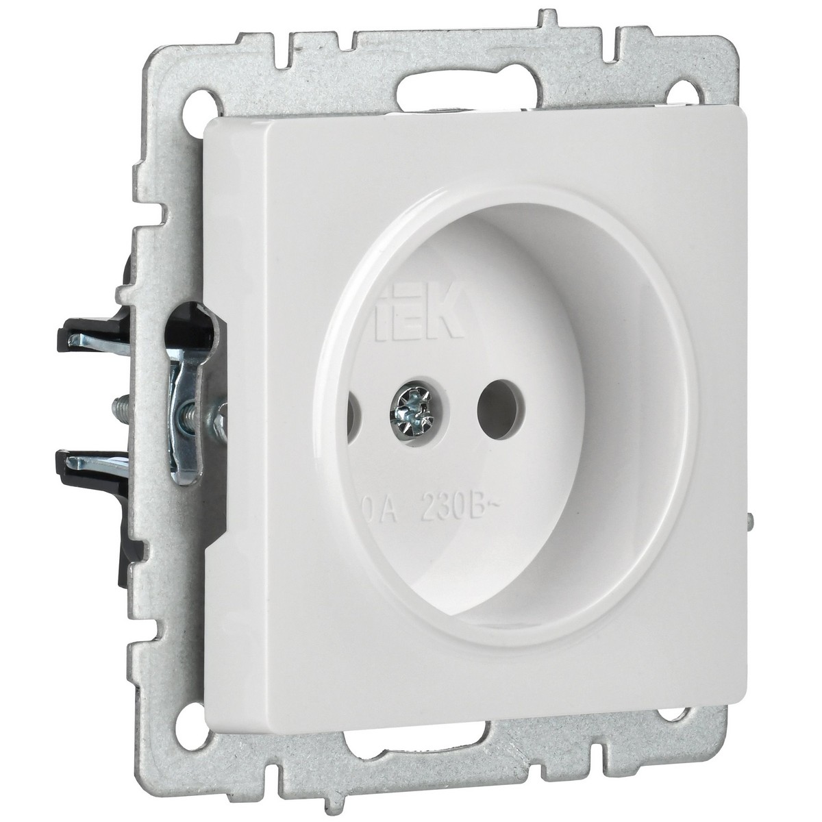 IEK Brite Белый Розетка IEK BRITE б/з без шторок 10А РС10-1-0-БрБ белый BR-R10-10-K01