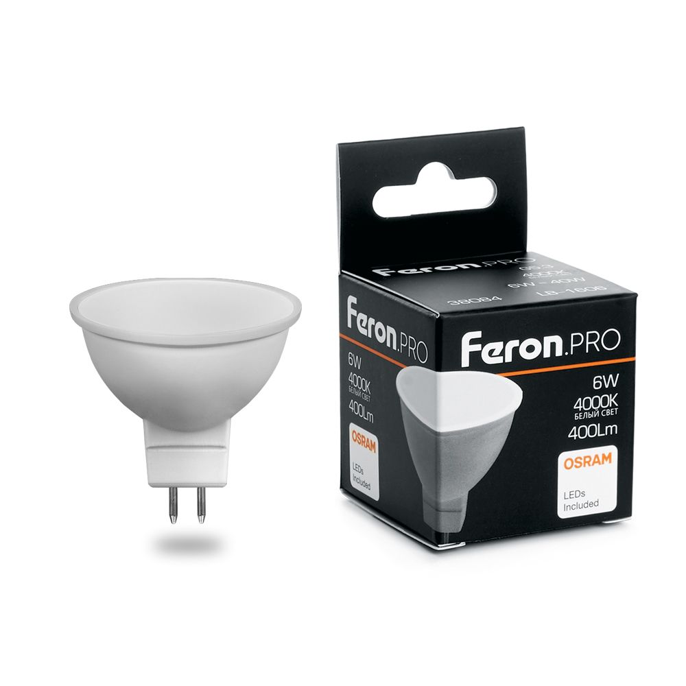 Лампа светодиодная Feron.PRO LB-1606 GU10 6W 6400K OSRAM LED 38088