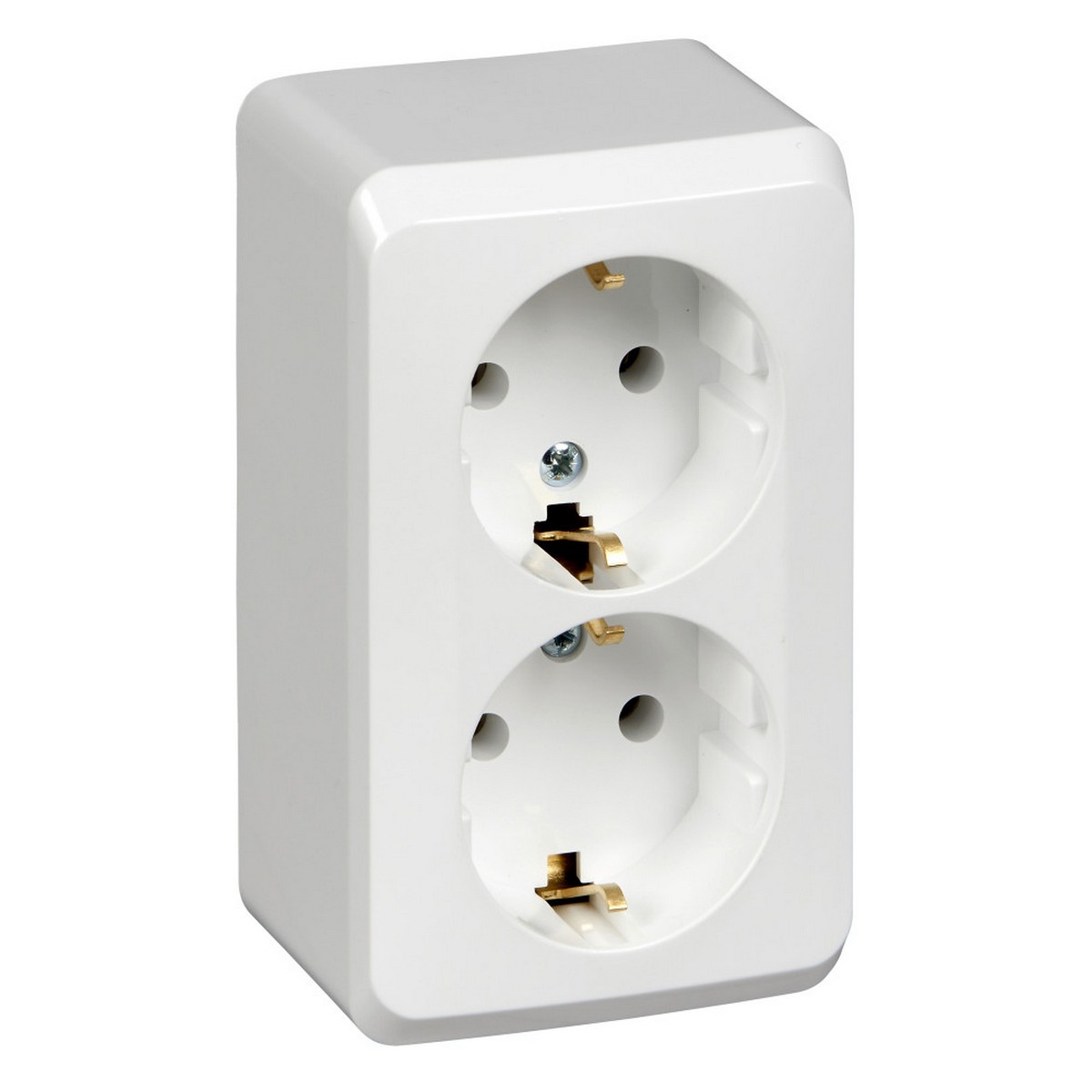 Розетка 2-ая Systeme Electric Этюд наружный Белый с/з без шторок PA16-007B