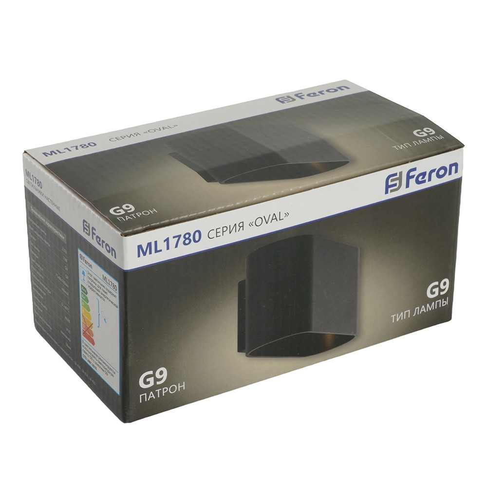 Светильник настенный Feron ML1780 Oval 5W чёрный 48435