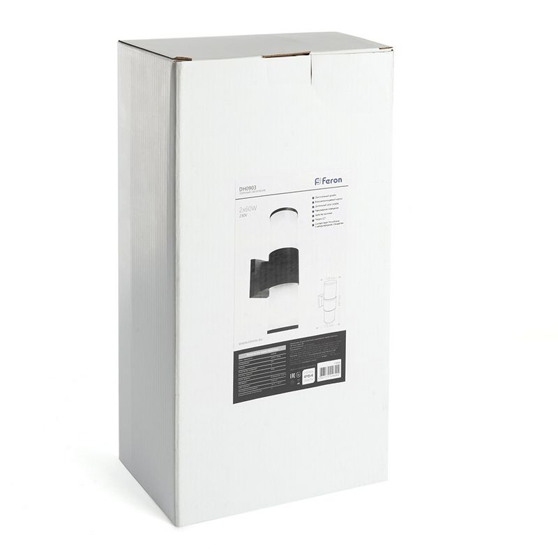 Уличные настенные светильники Светильник садово-парковый Feron DH0902 на стену  E27 230V черный 11653 