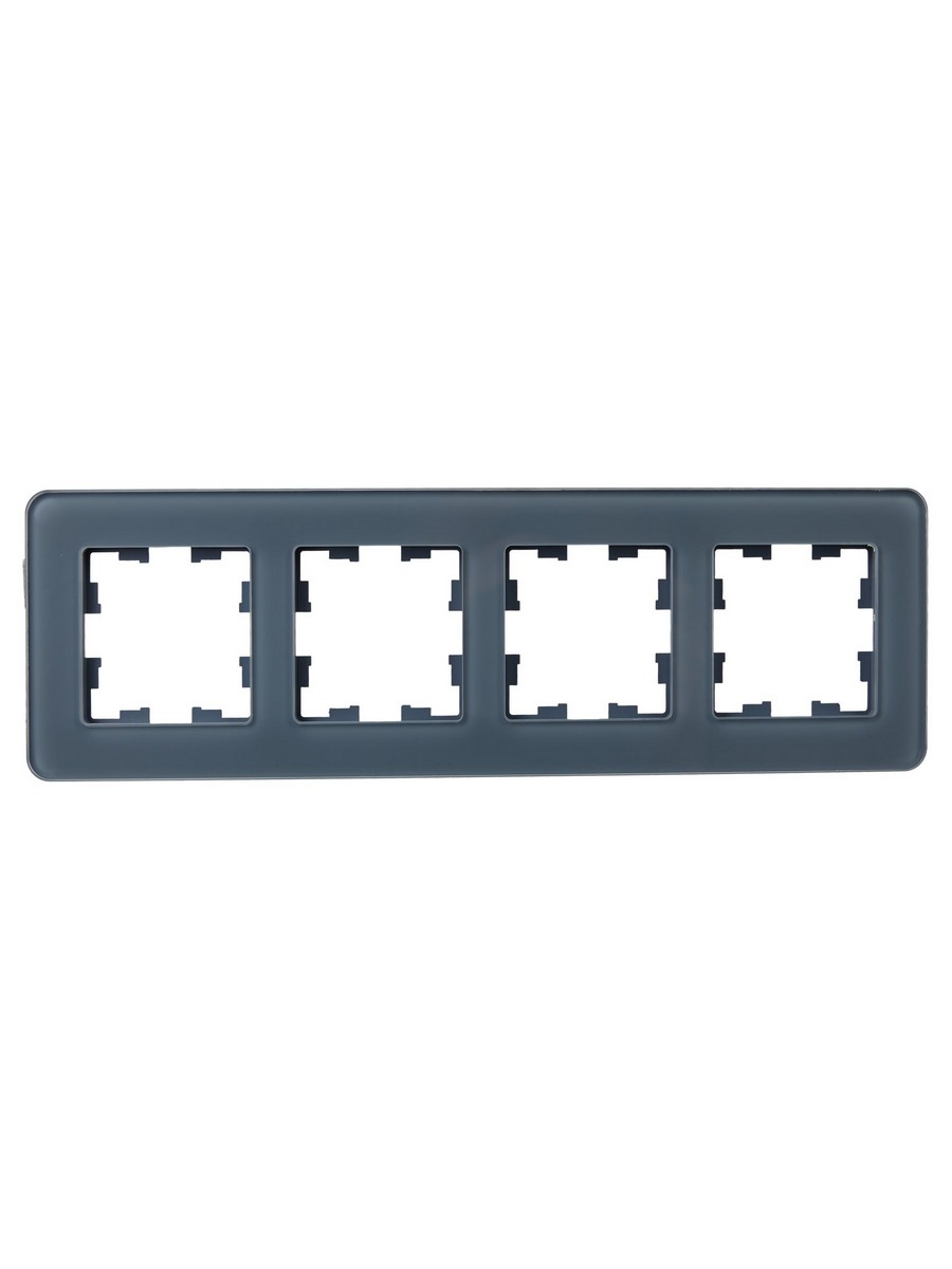 Рамка IEK BRITE DECOR Графит матовый стекло скругл.угол 4-м РУ-4-2-Бр RE BR-M42-G-41-K53