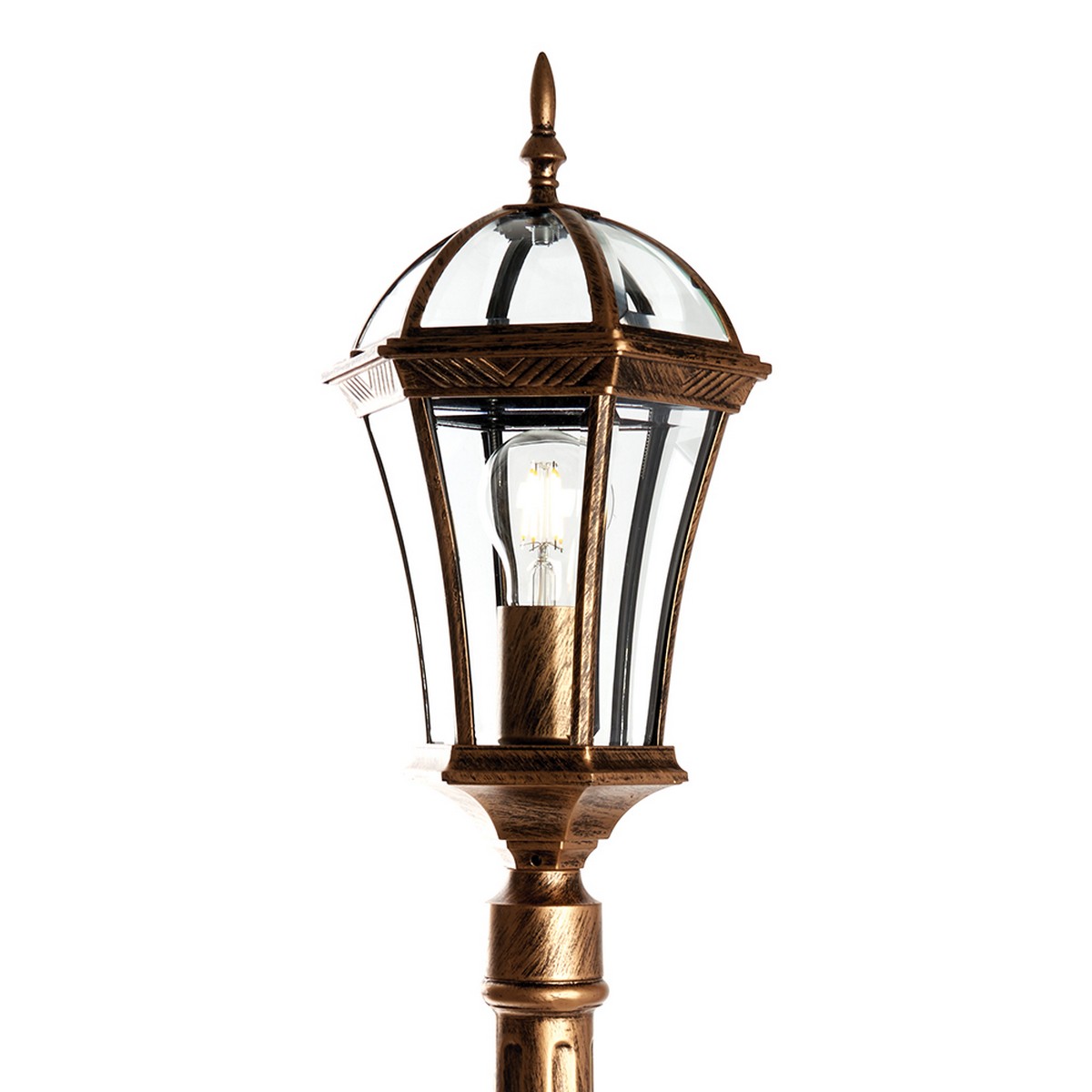 Уличные светильники столб Светильник садово-парковый Feron PL626 столб 60W 230V E27 205*180*1050мм черное золото 11619 