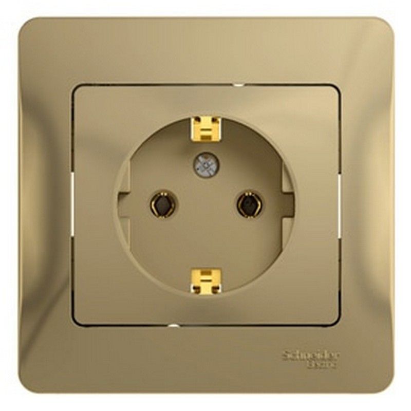 Glossa Титан Розетка Systeme Electric Glossa Титан с заземлением (в сборе с рамкой) GSL000442