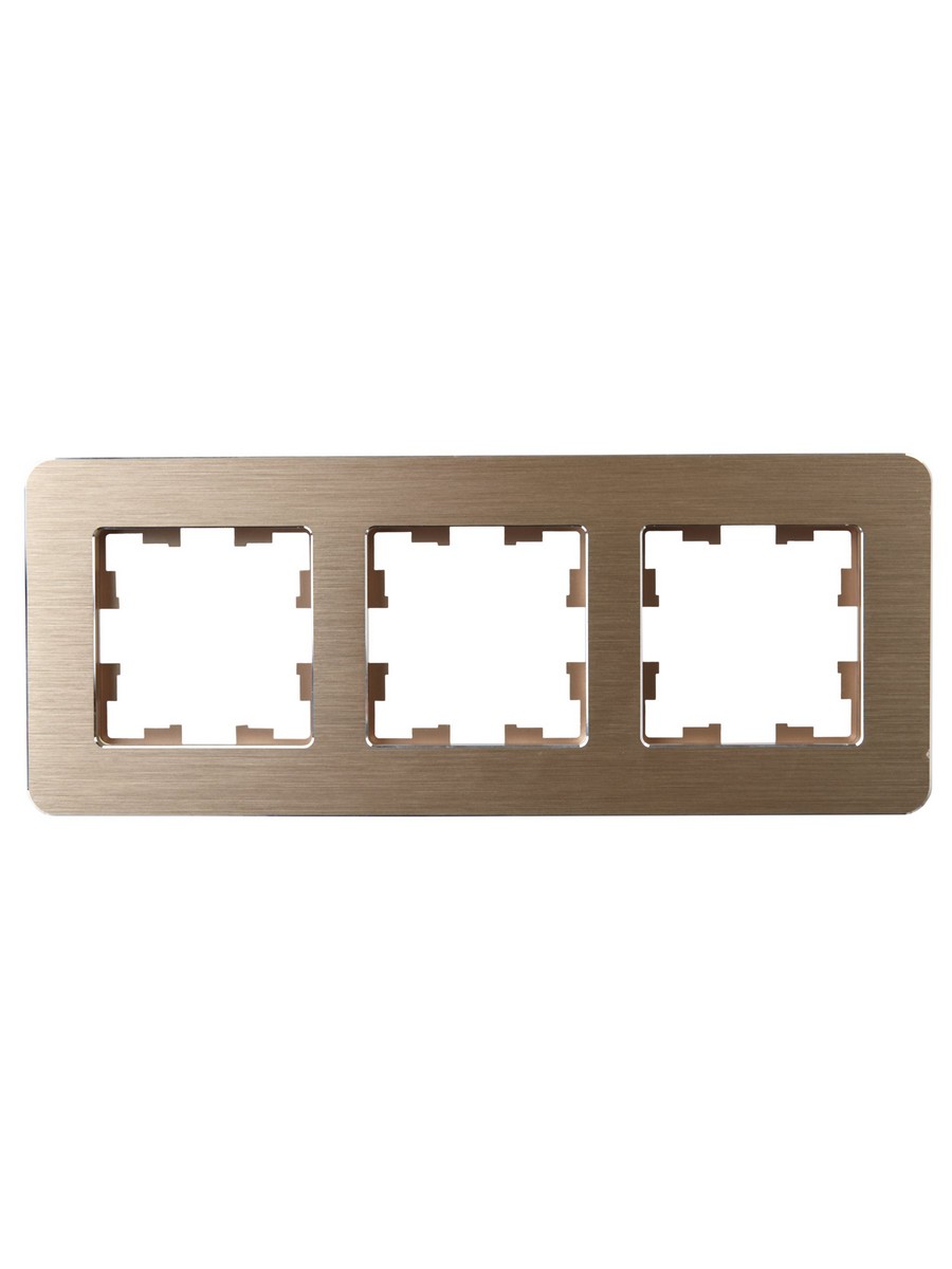 Рамка IEK BRITE DECOR Шампань металл. скругл.угол 3-м РУ-3-1-Бр RE AL BR-M32-M-21-K37