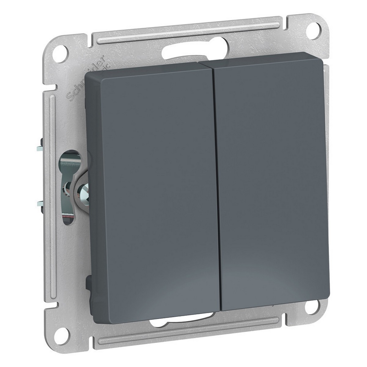 Выключатель Systeme Electric AtlasDesign Грифель 2-клавишный с самовозвратом, сх.2, 10А, механизм ATN000717