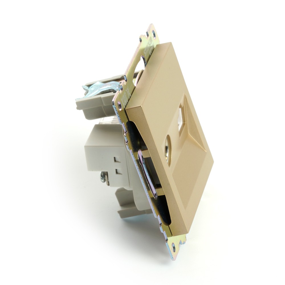 Розетка TV + компьютерная RJ-45 STEKKER GLS00-7106-08 Катрин золото 49230