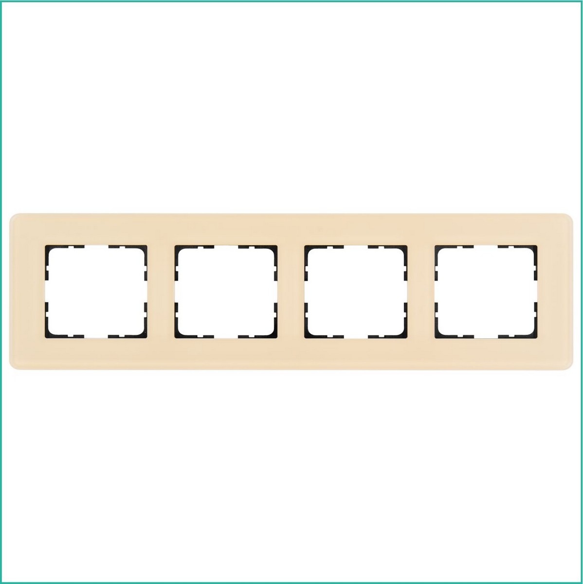 JASMART G - розетки и выключатели Рамка JASMART 4-постовая стекло матовое Тауп GLASS G1004GT-RM