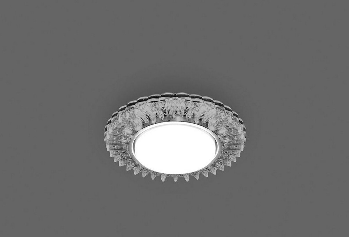 Светильник встраиваемый Feron CD4025 с белой LED подсветкой GX53 прозрачный 29539
