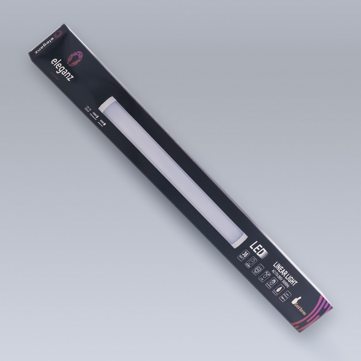 Линейные светодиодные светильники Светильник ELEGANZ линейный-панель 36W 4500К 1200*75*25мм 220V IP40 9806 