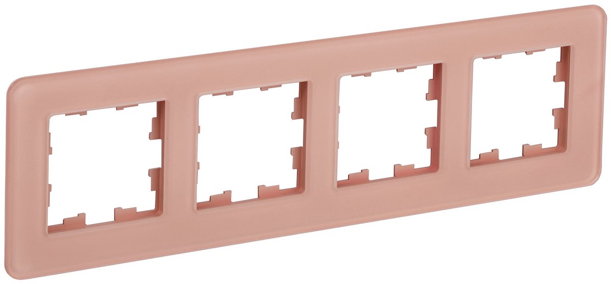 Рамка IEK BRITE DECOR Дымчатый матовый стекло скругл.угол 4-м РУ-4-2-Бр RE BR-M42-G-41-K97