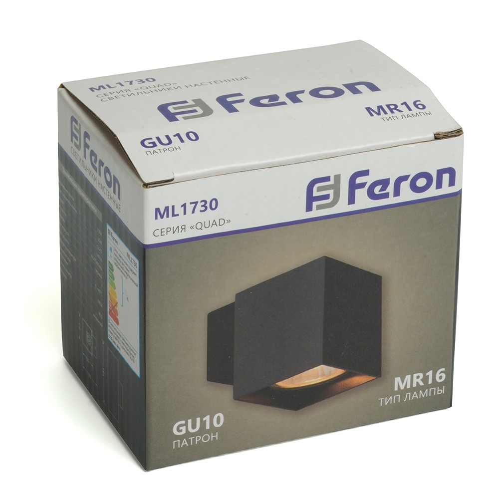 Светильник настенный Feron ML1730 QUAD чёрный IP20 48429