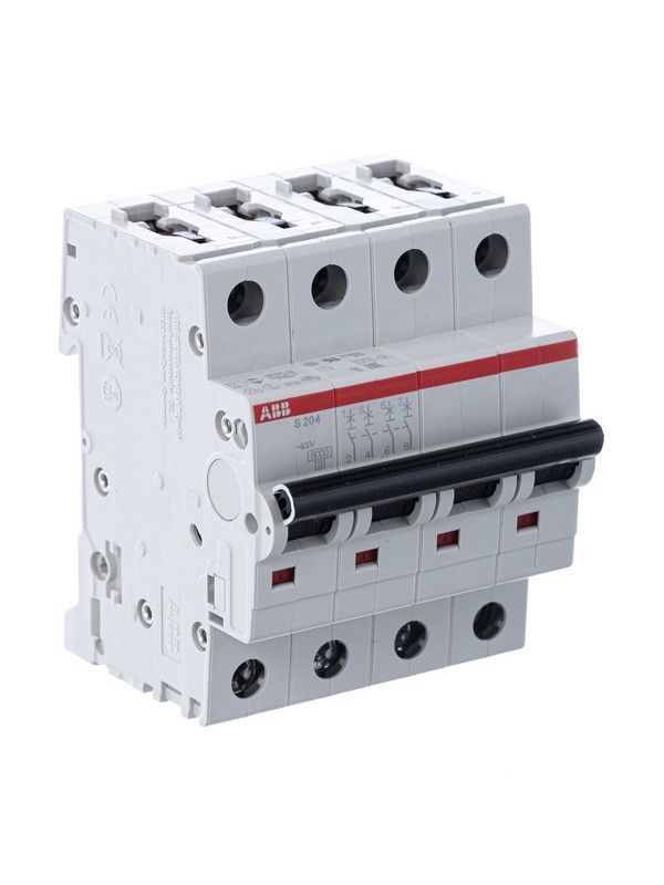 4 полюсные (четырехполюсные) Автоматический выключатель ABB S204 63A (С) 6kA 2CDS254001R0634 