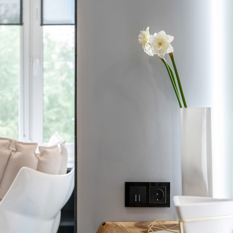 Werkel Черный матовый механизмы Выключатель Werkel двухклавишный с подсветкой черный матовый W1120108