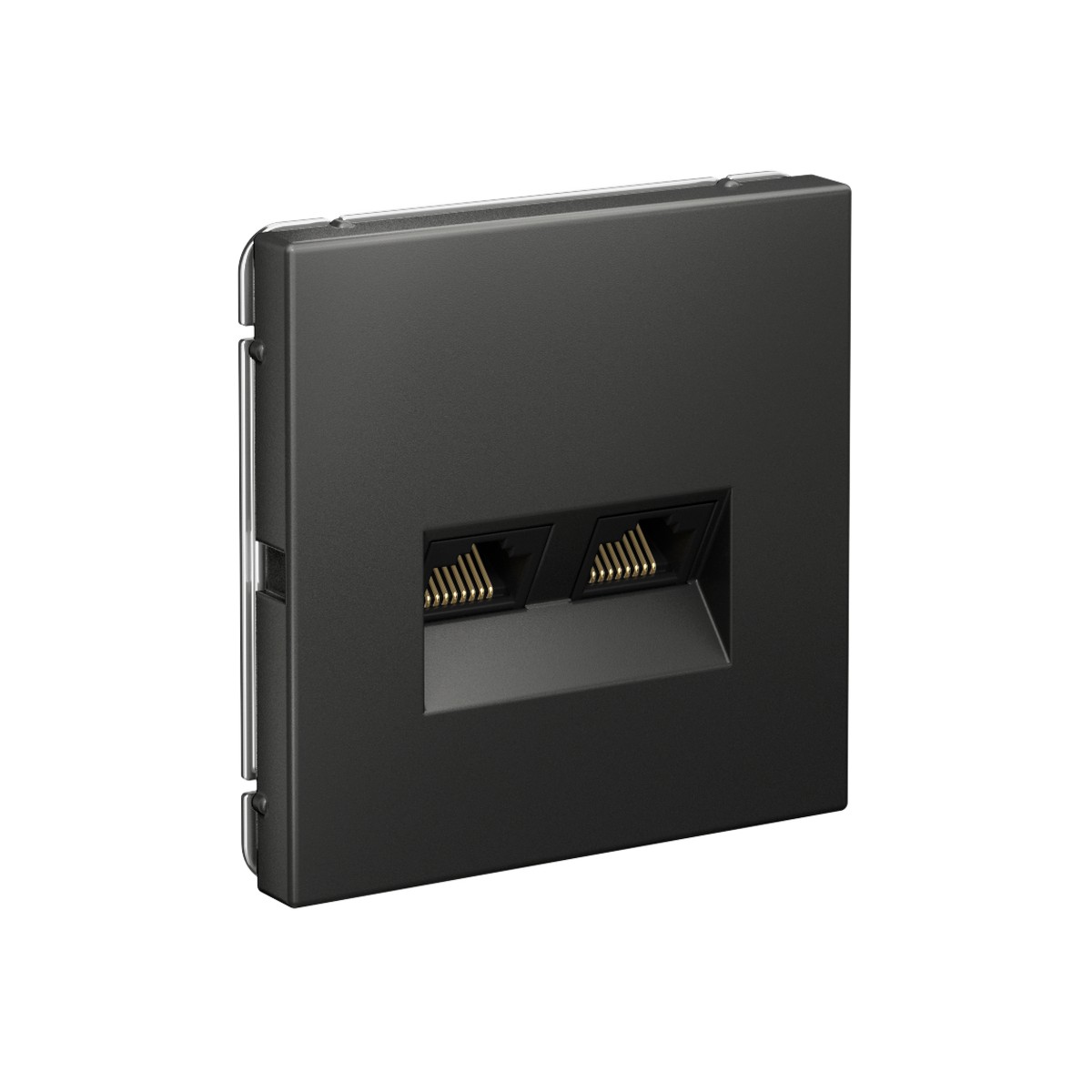 Розетка компьютерная Systeme Electric ArtGallery Базальт двойная RJ45+RJ45, кат. 5е,