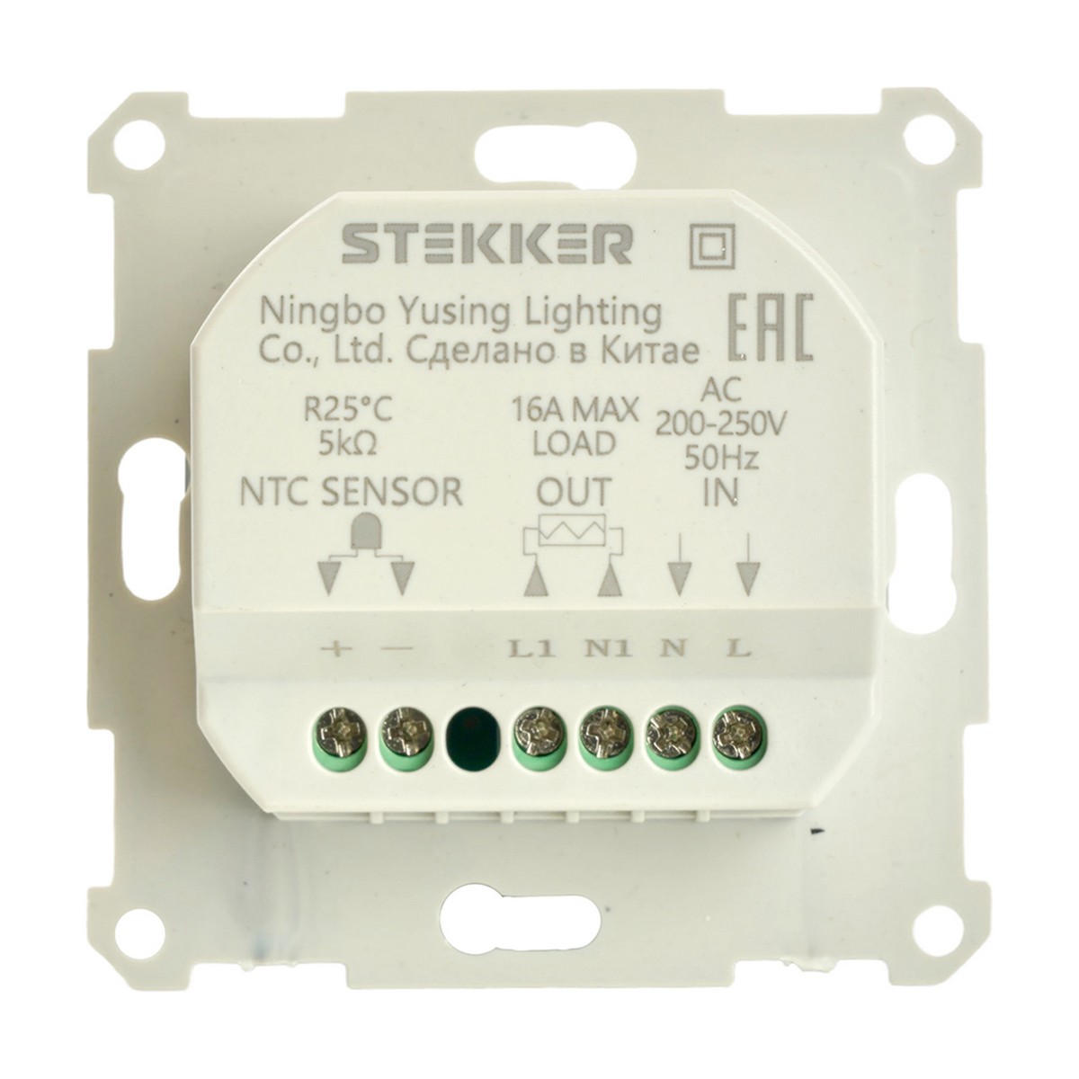 Терморегулятор механический STEKKER GLS00-7117-01 250V 3500W Катрин белый 49740