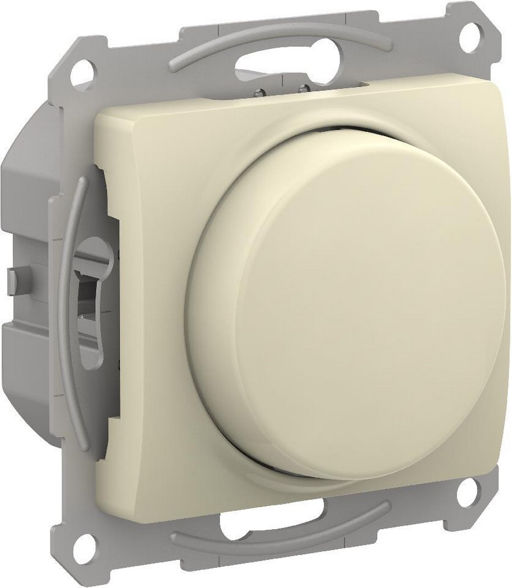 Светорегулятор Systeme Electric Glossa Бежевый (диммер) повор-нажим, LED, RC, 400Вт, мех. GSL000223