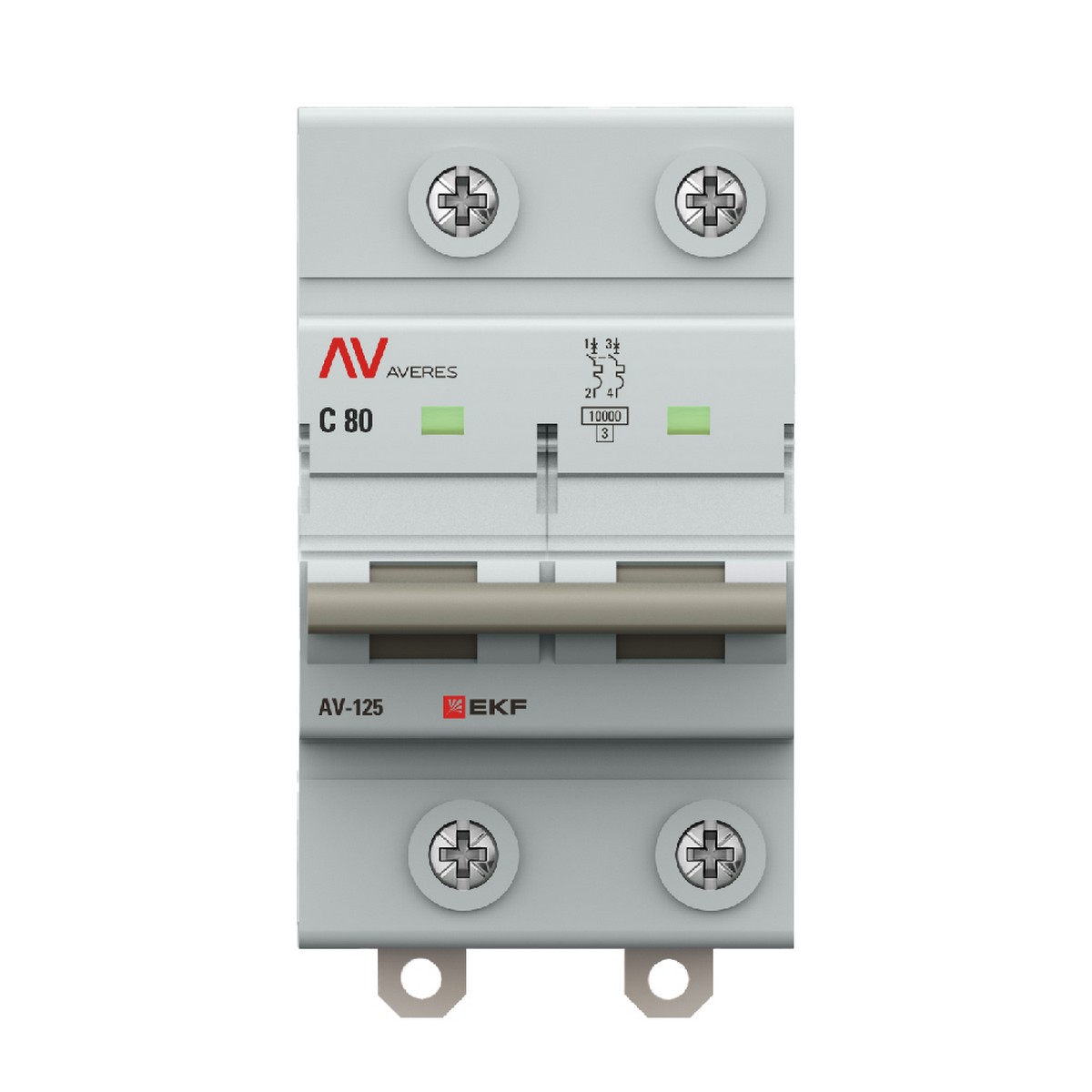 Автоматический выключатель EKF AV-125 2P 80A (C) 10kA AVERES mcb125-2-80C-av