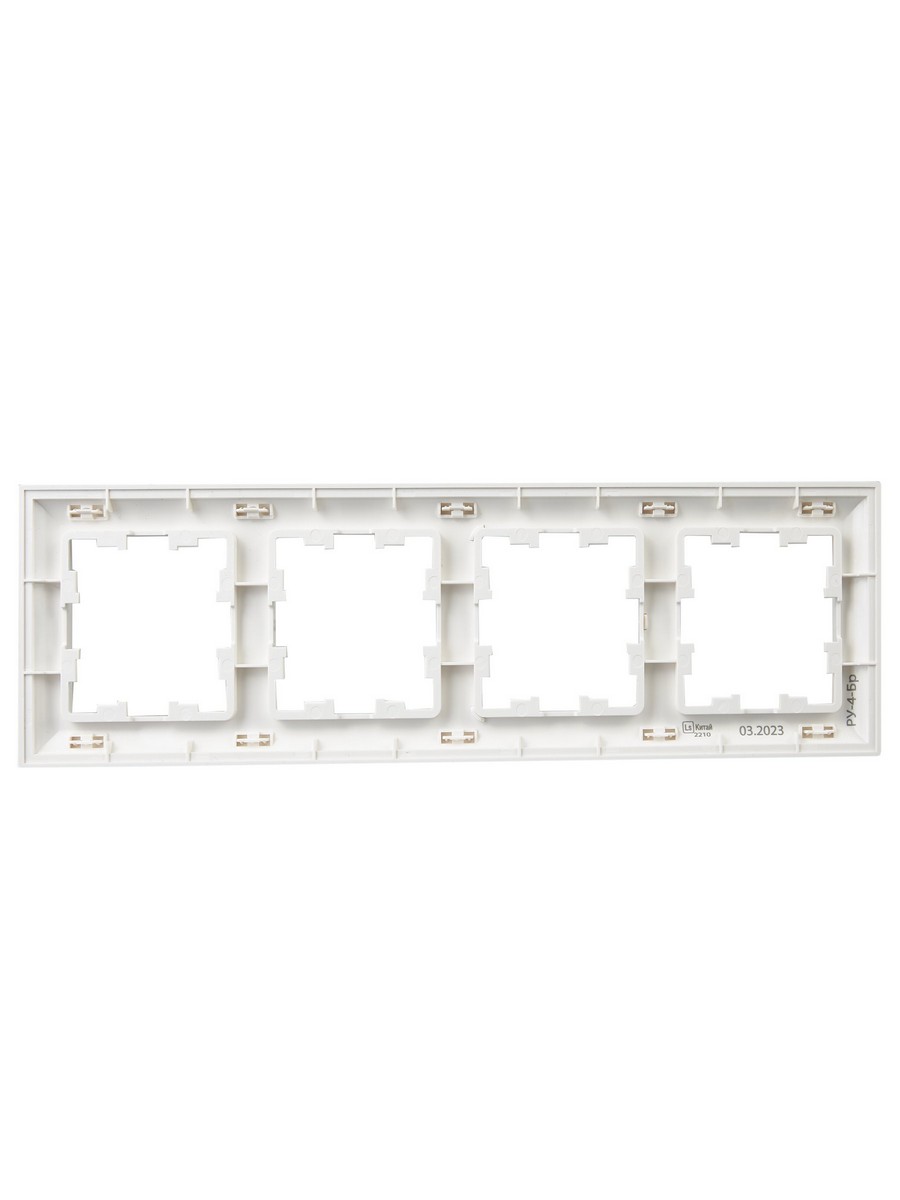 Рамка IEK BRITE DECOR Белый 3D-форма 4-м РУ-4-Бр BR-M42-12-K01
