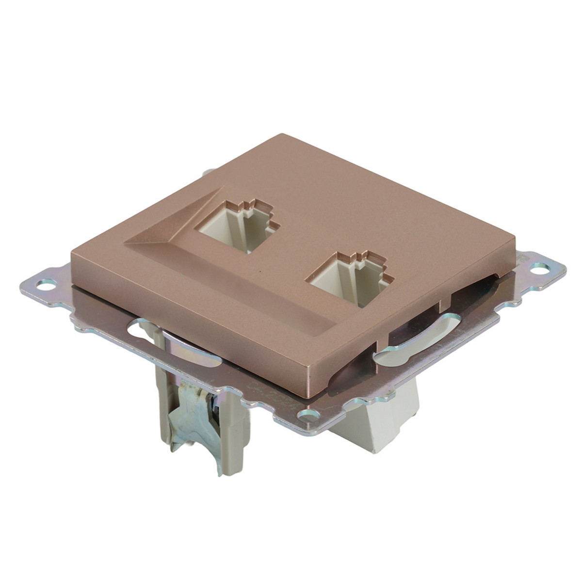 Катрин - Розетки и выключатели Stekker Розетка компьютерная 2-местная RJ-45 STEKKER GLS00-7109-02 Катрин шампань 50004