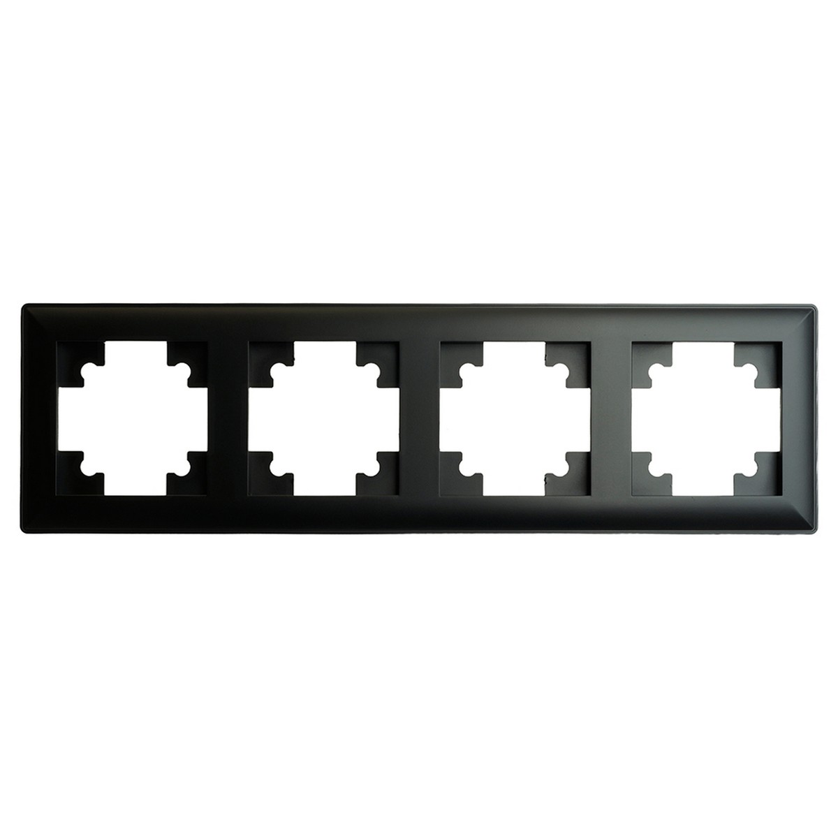 Катрин - Розетки и выключатели Stekker Рамка STEKKER 4-местная Катрин стекло черный PFR00-7004-05 39815