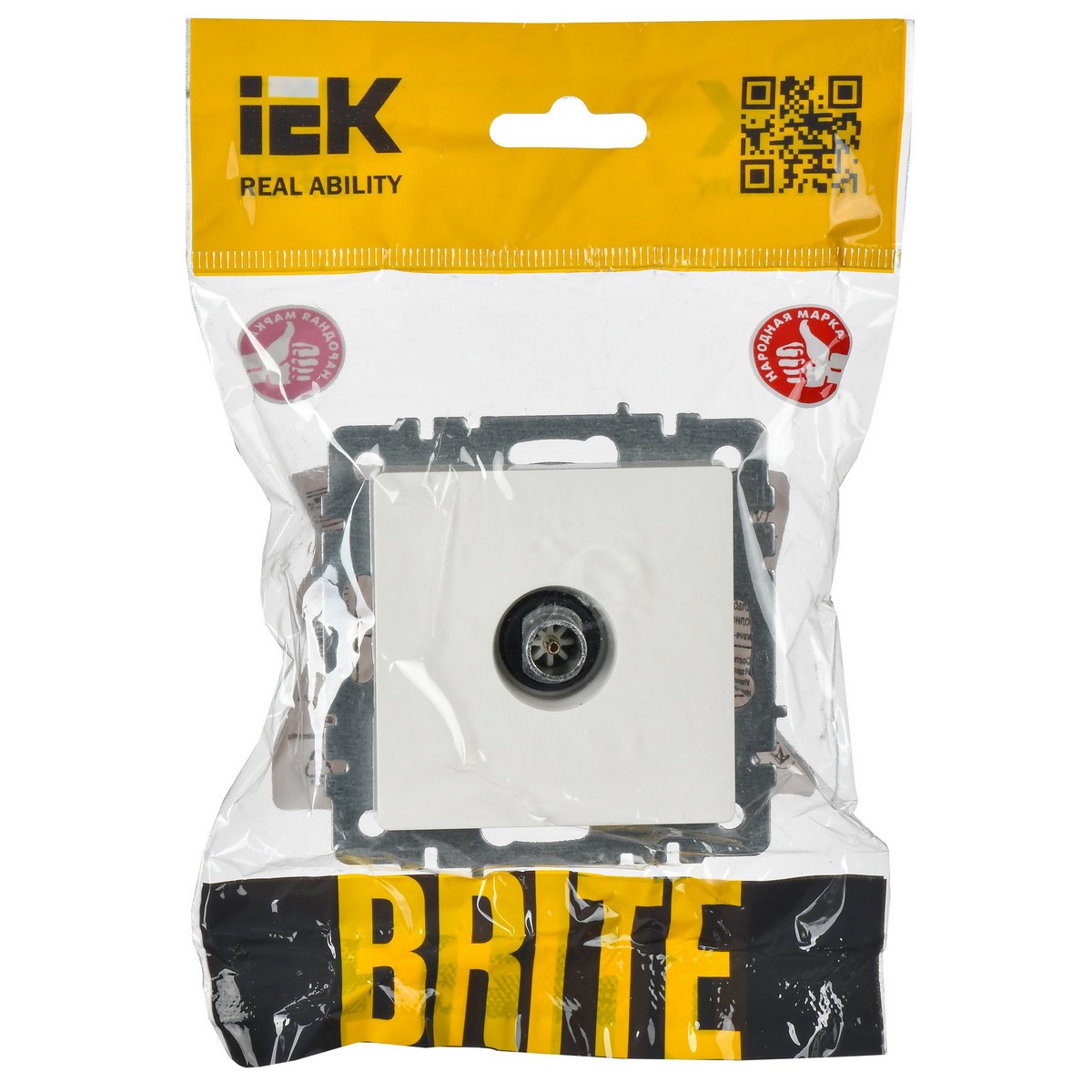 IEK Brite Белый Розетка IEK BRITE TV оконечная РТВ11-0-БрБ белый BR-A10-O-K01